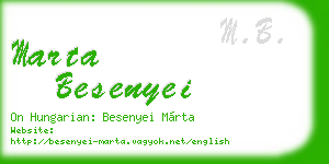 marta besenyei business card